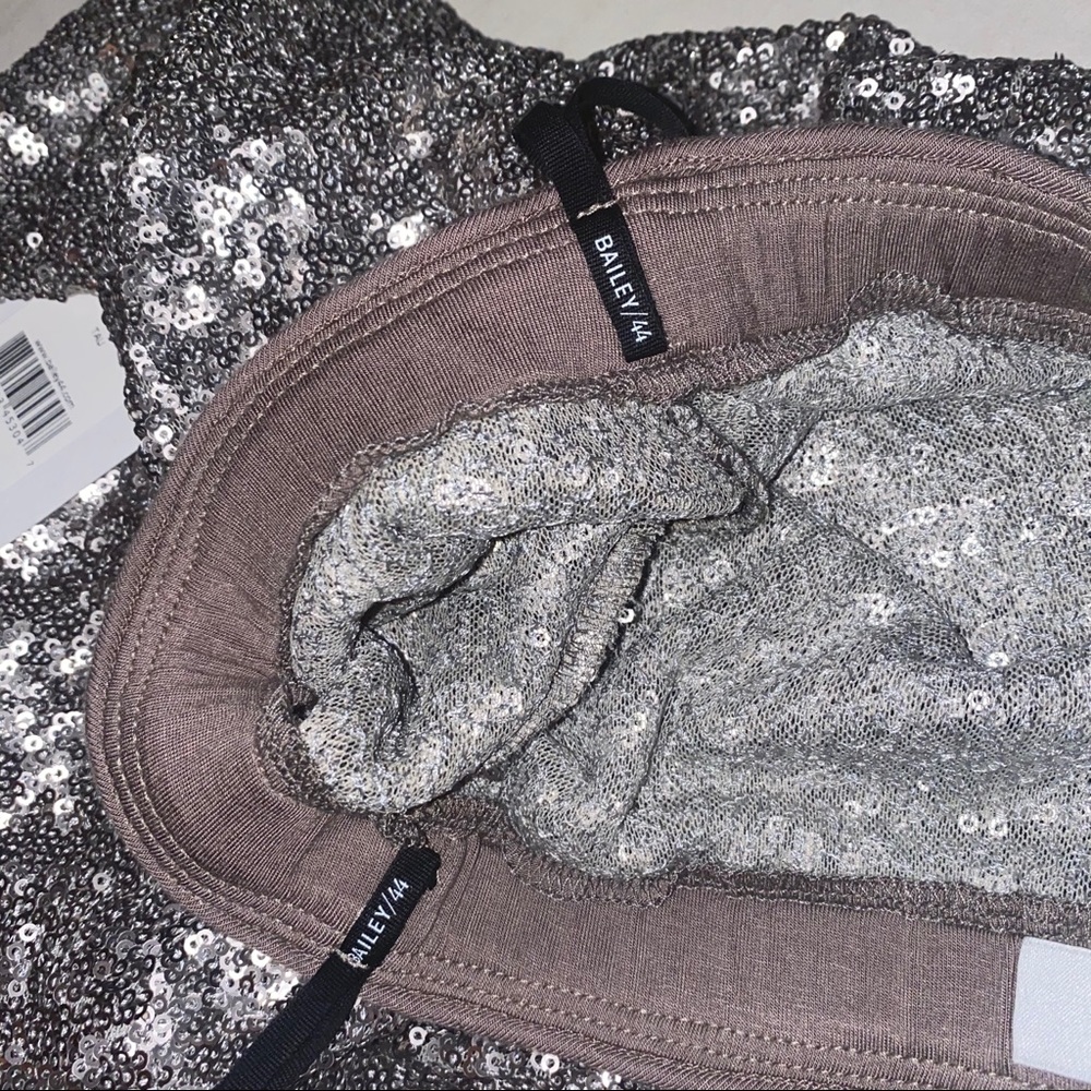 Bailey 44 Silver off the shoulder sequin top - Picture 6 of 6